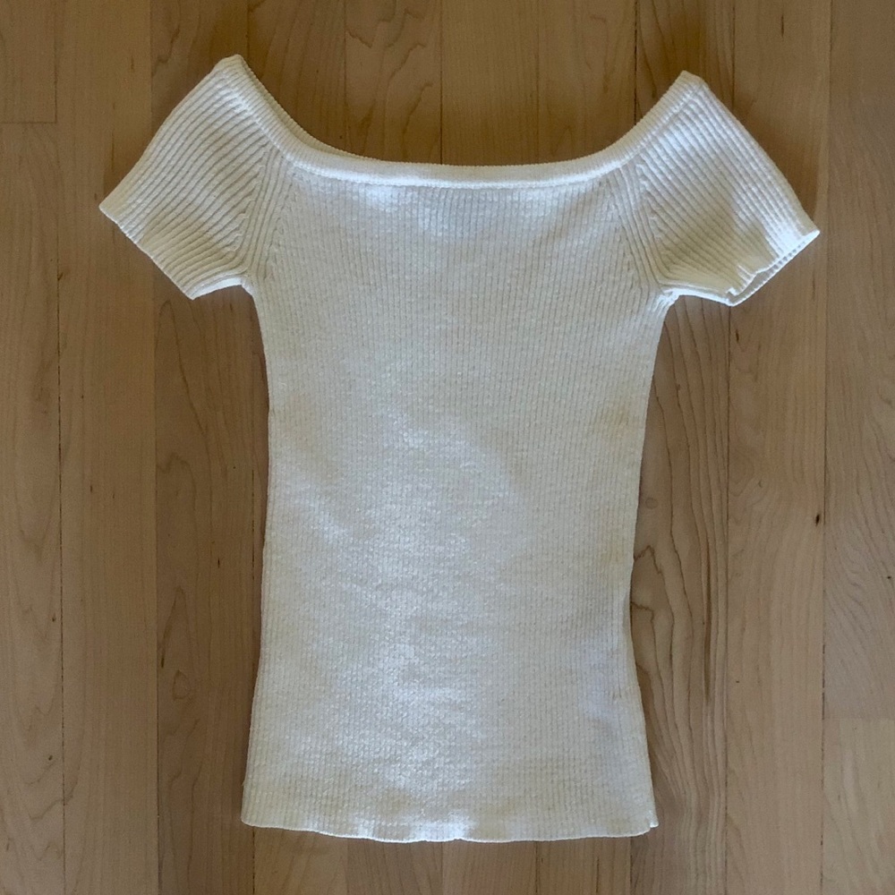 Madewell Ribbed Off-the-Shoulder Sweater Top